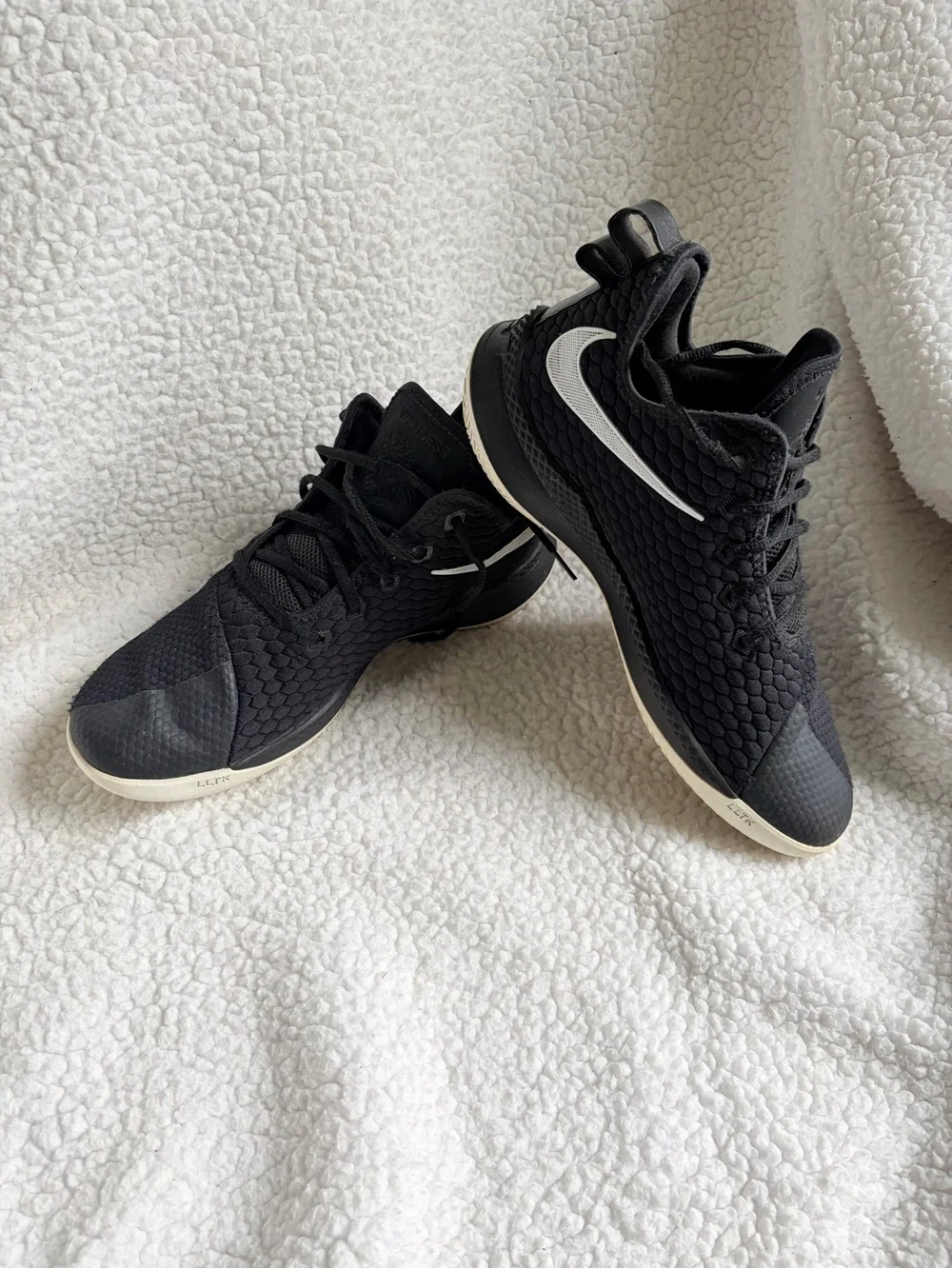 Nike Black LeBron Witness Sneakers with White Logo Detail
